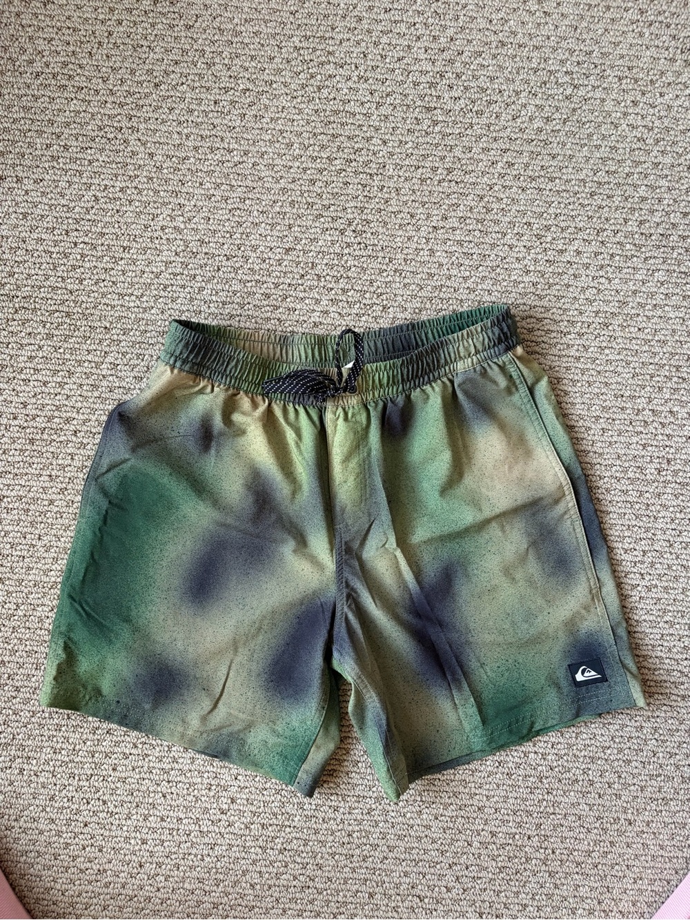 Quiksilver Green and Black Camo Hybrid Shorts